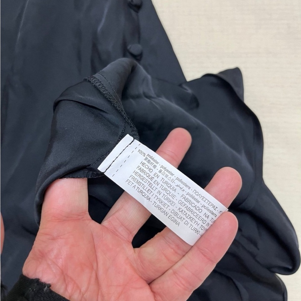 Zara XS black satin maxi slip dress with slit - Picture 5 of 12